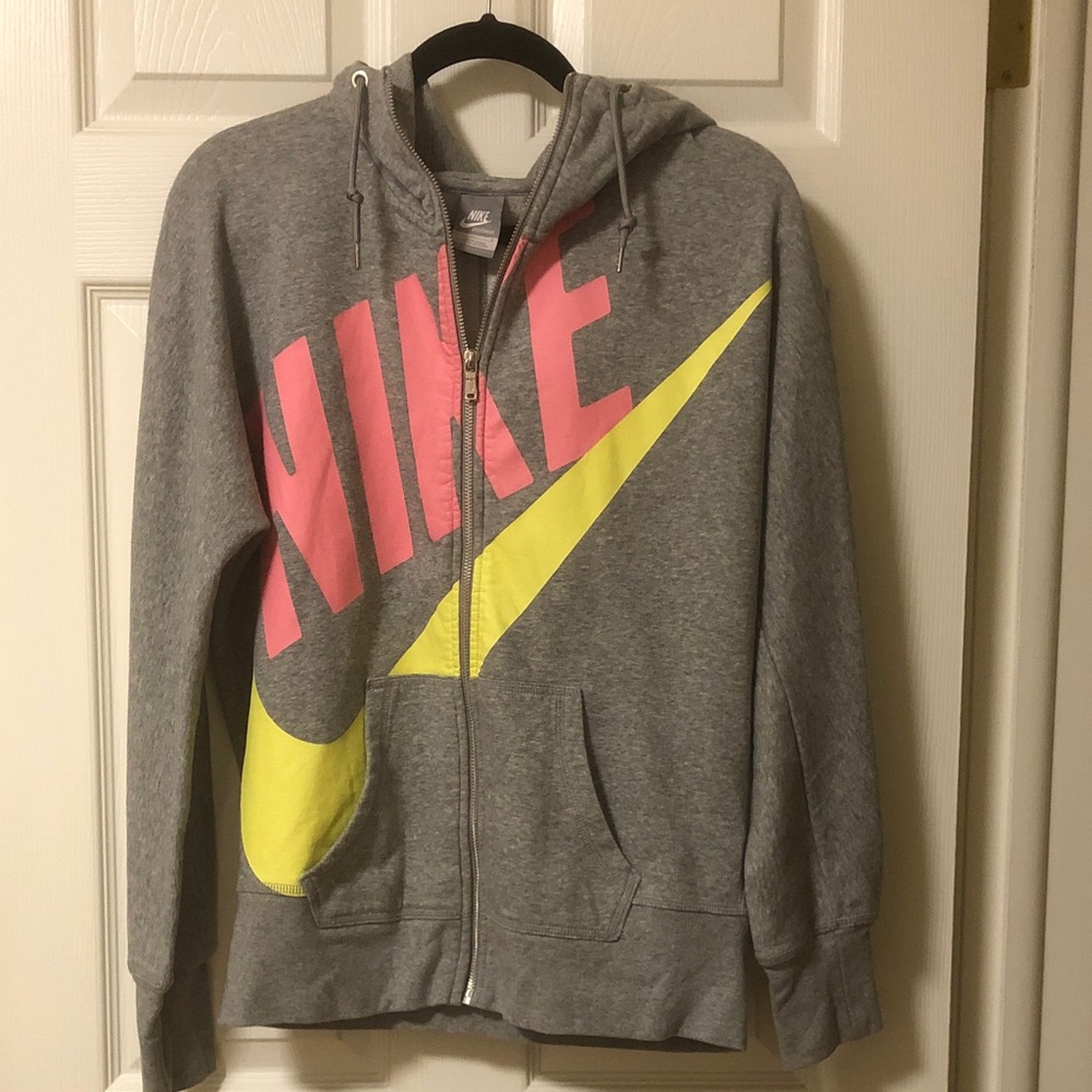 Women’s Nike Hoodie 90s vibes gray sz L